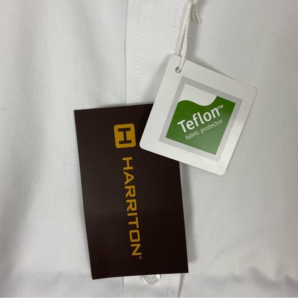 Harrington White Uniform Dress Shirt Top Cotton Button Down NEW Small - Picture 4 of 9